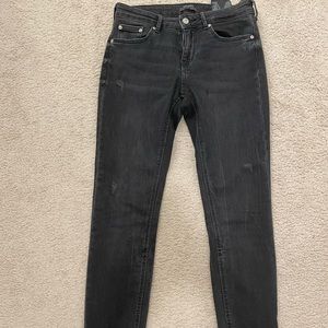 Black jeans with beautiful detail in the boot